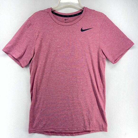 Nike Dri-Fit Athletic Shirt Red Breathable Fabric with Black‎ trim Mens Size S - Picture 2 of 11